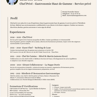 Chef priv�, Cuisinier