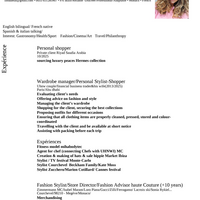 Styliste, Assistante personnelle